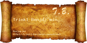 Trinkl Benjámin névjegykártya